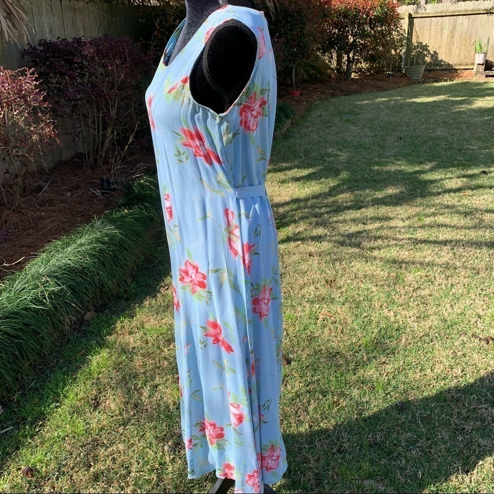 MIX NOUVEAU NY vintage coral and blue floral sheath tank dress - Picture 8 of 13